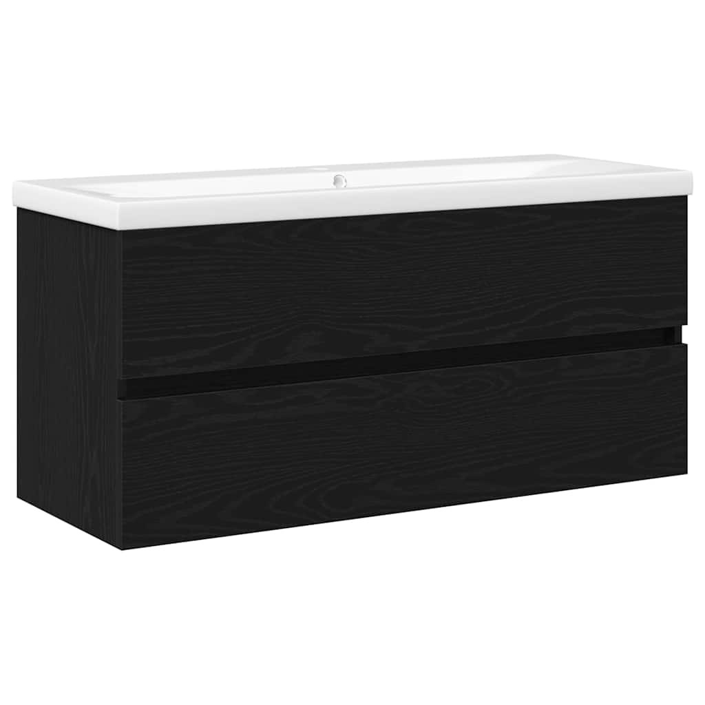 Meuble de Lavabo de Salle de Bain Chêne noir 100 x 39 x 62 cm - XIOS