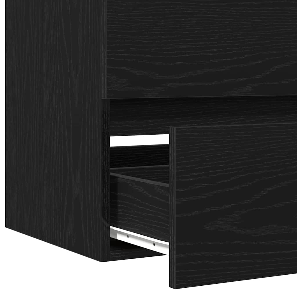 Meuble de Lavabo de Salle de Bain Chêne noir 80 x 39 x 62 cm - XIOS