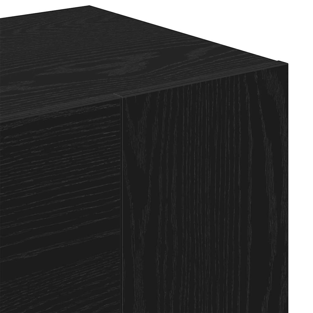 Armoires de Couloir 2 pcs Chêne Noir Bois d'Ingénierie