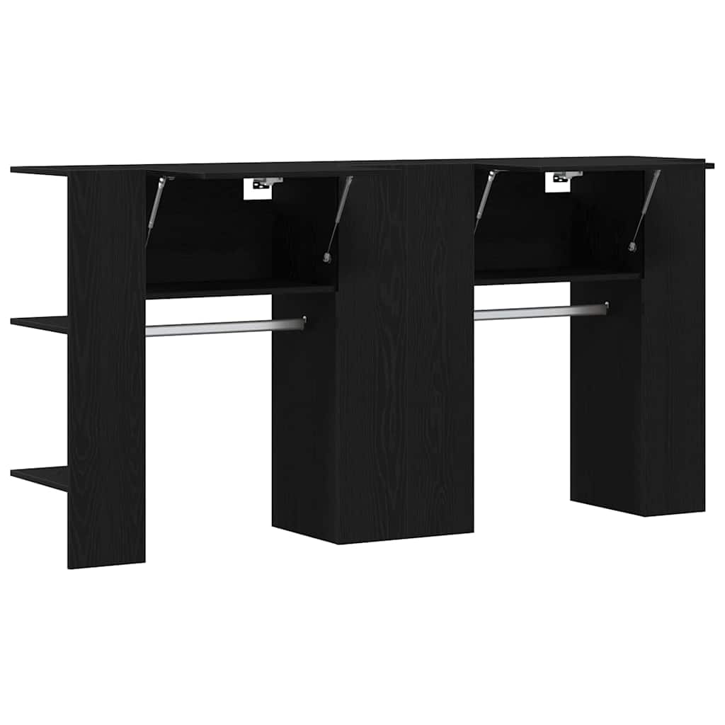 Armoires de Couloir 2 pcs Chêne Noir Bois d'Ingénierie