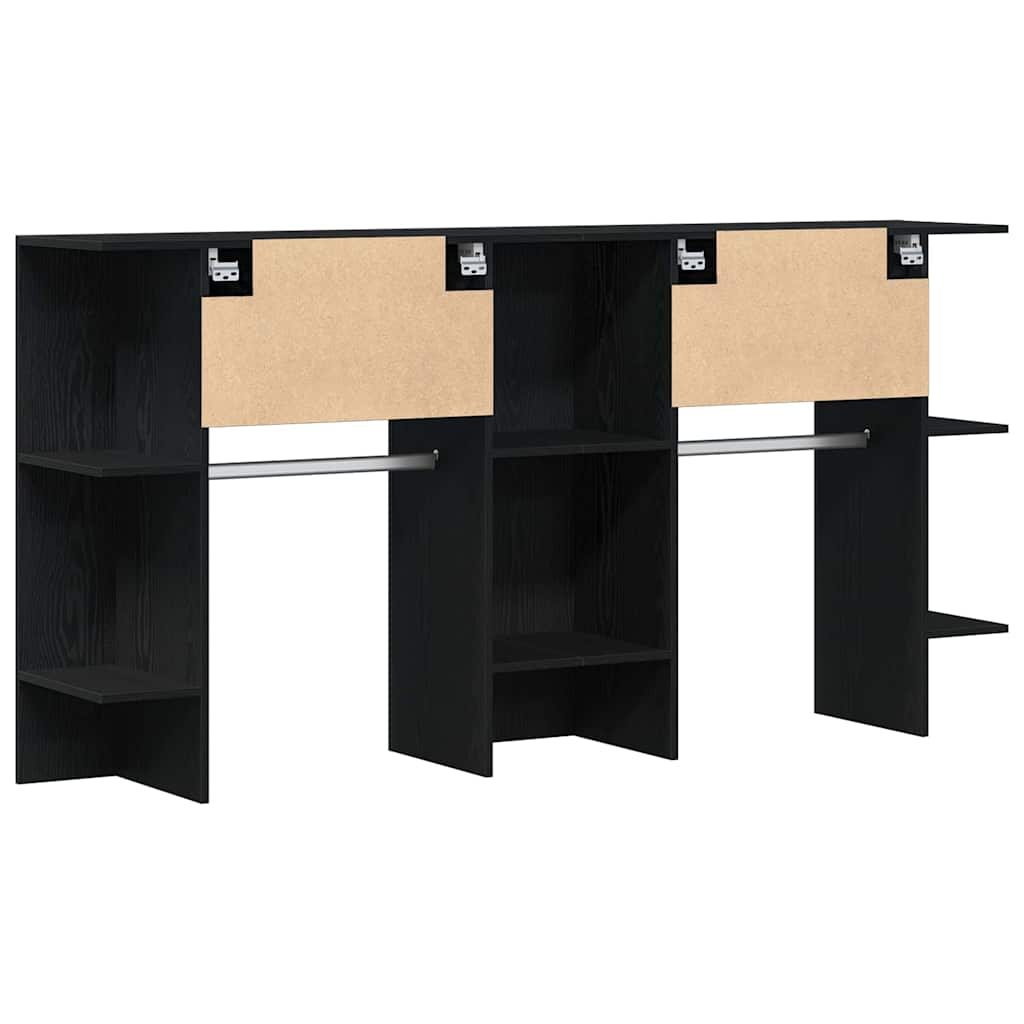 Armoires de Couloir 2 pcs Chêne Noir Bois d'Ingénierie