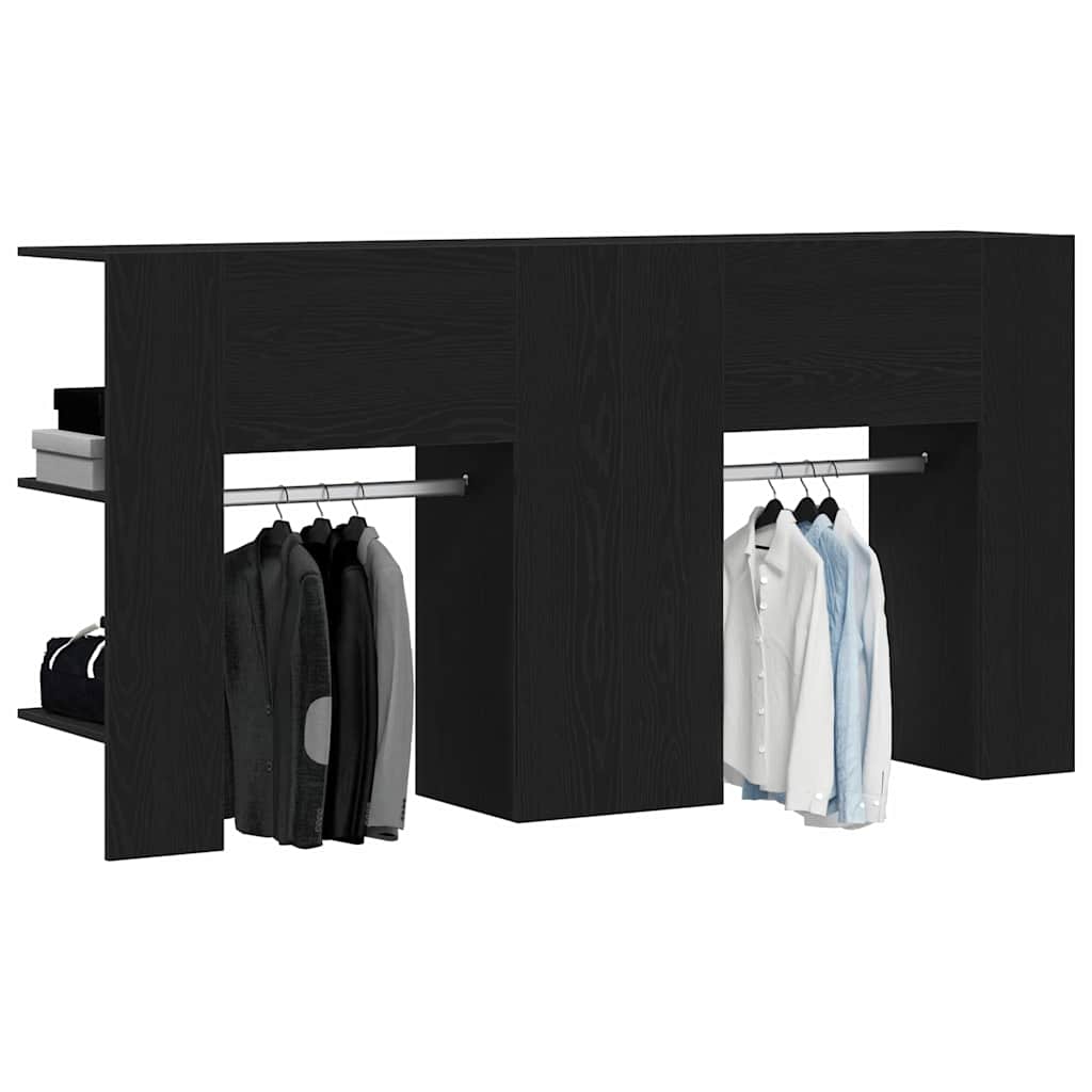Armoires de Couloir 2 pcs Chêne Noir Bois d'Ingénierie