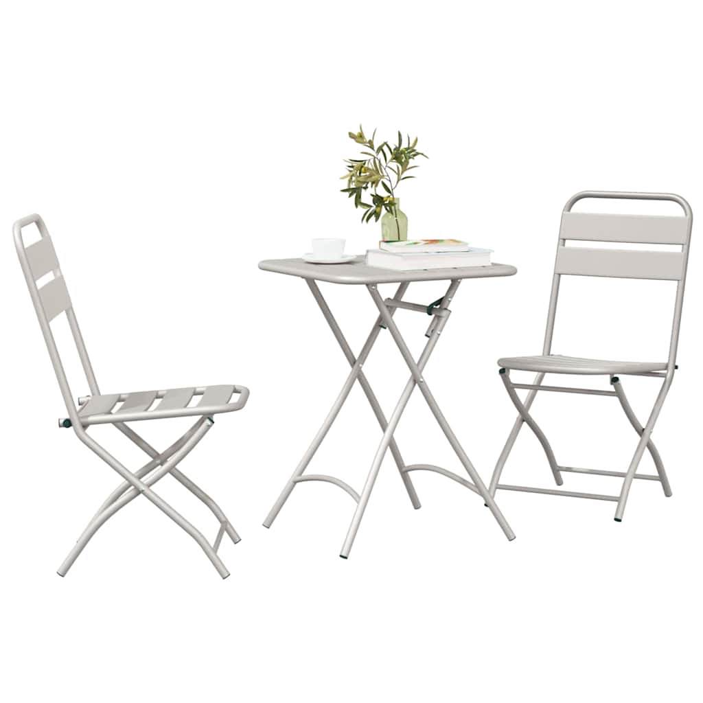 Ensemble bistrot 3 pcs Beige Acier - XIOS