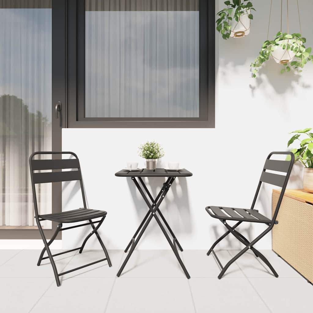 Ensemble bistrot 3 pcs Anthracite Acier - XIOS