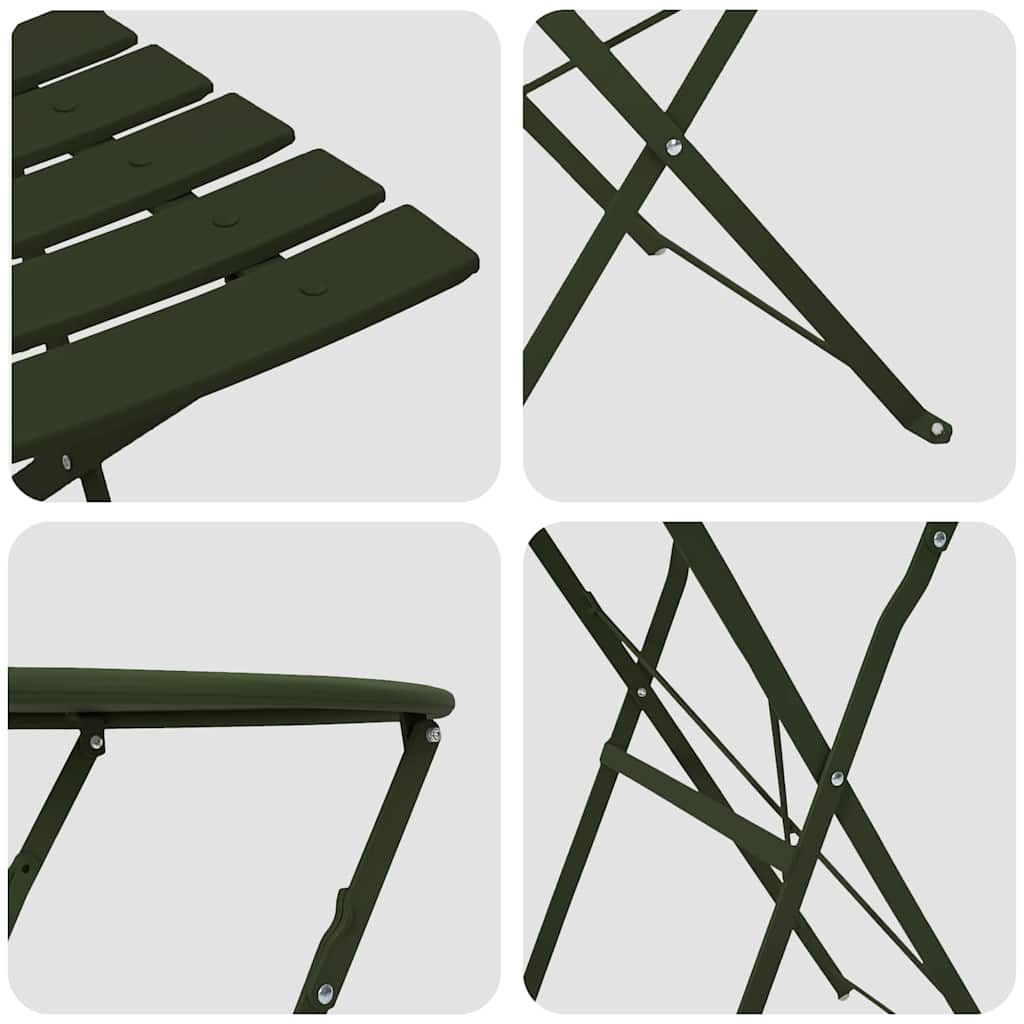 Ensemble bistro pliant 3 pcs Foret Acier - XIOS