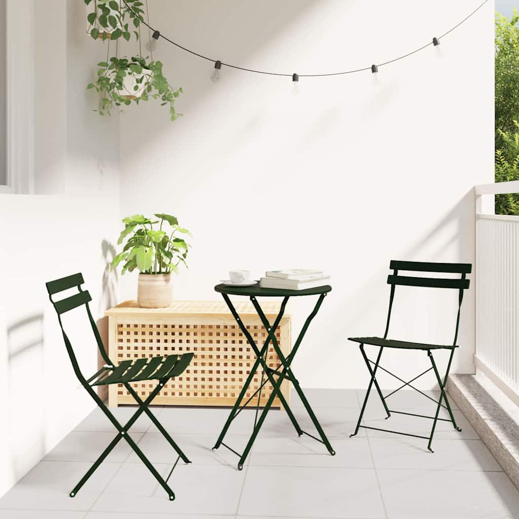Ensemble bistro pliant 3 pcs Foret Acier - XIOS