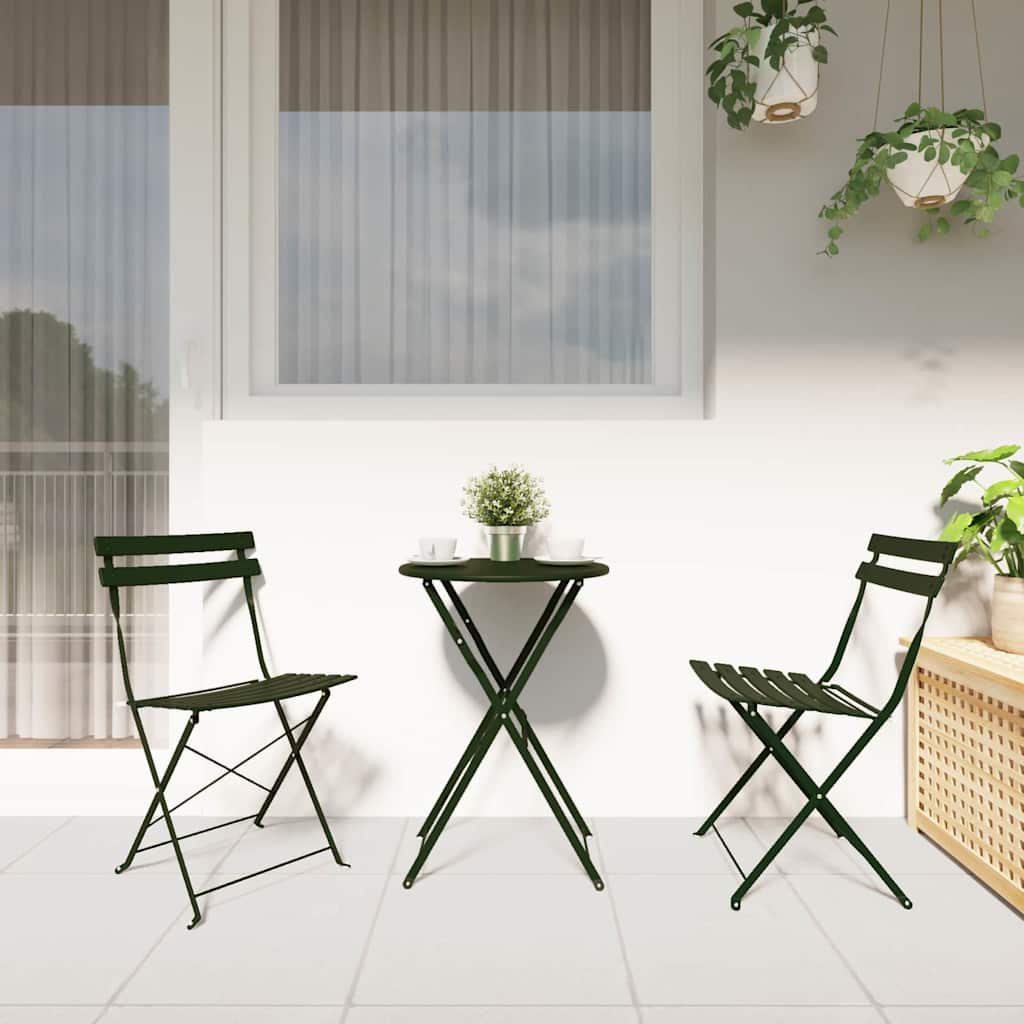 Ensemble bistro pliant 3 pcs Foret Acier - XIOS