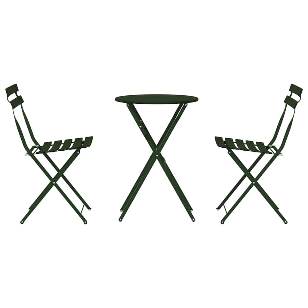 Ensemble bistro pliant 3 pcs Foret Acier - XIOS