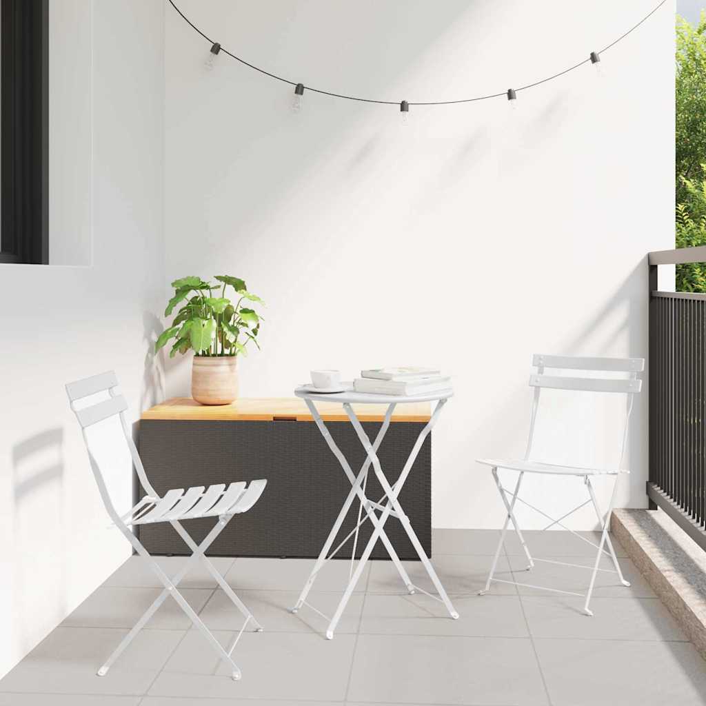 Ensemble bistro pliant 3 pcs Blanc Acier - XIOS