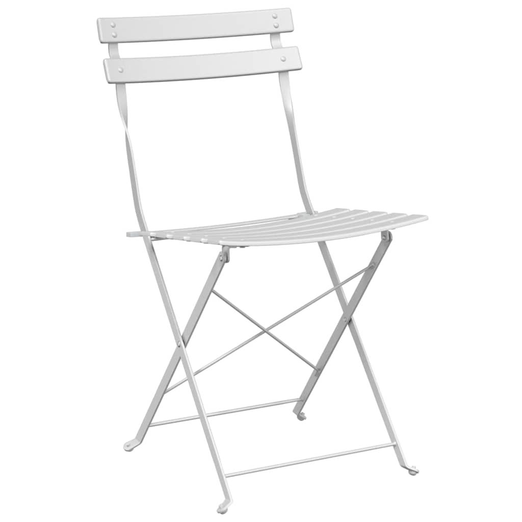 Ensemble bistro pliant 3 pcs Blanc Acier - XIOS