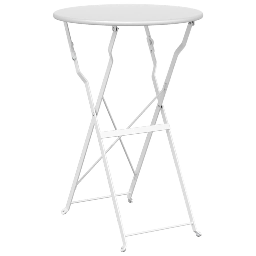 Ensemble bistro pliant 3 pcs Blanc Acier - XIOS