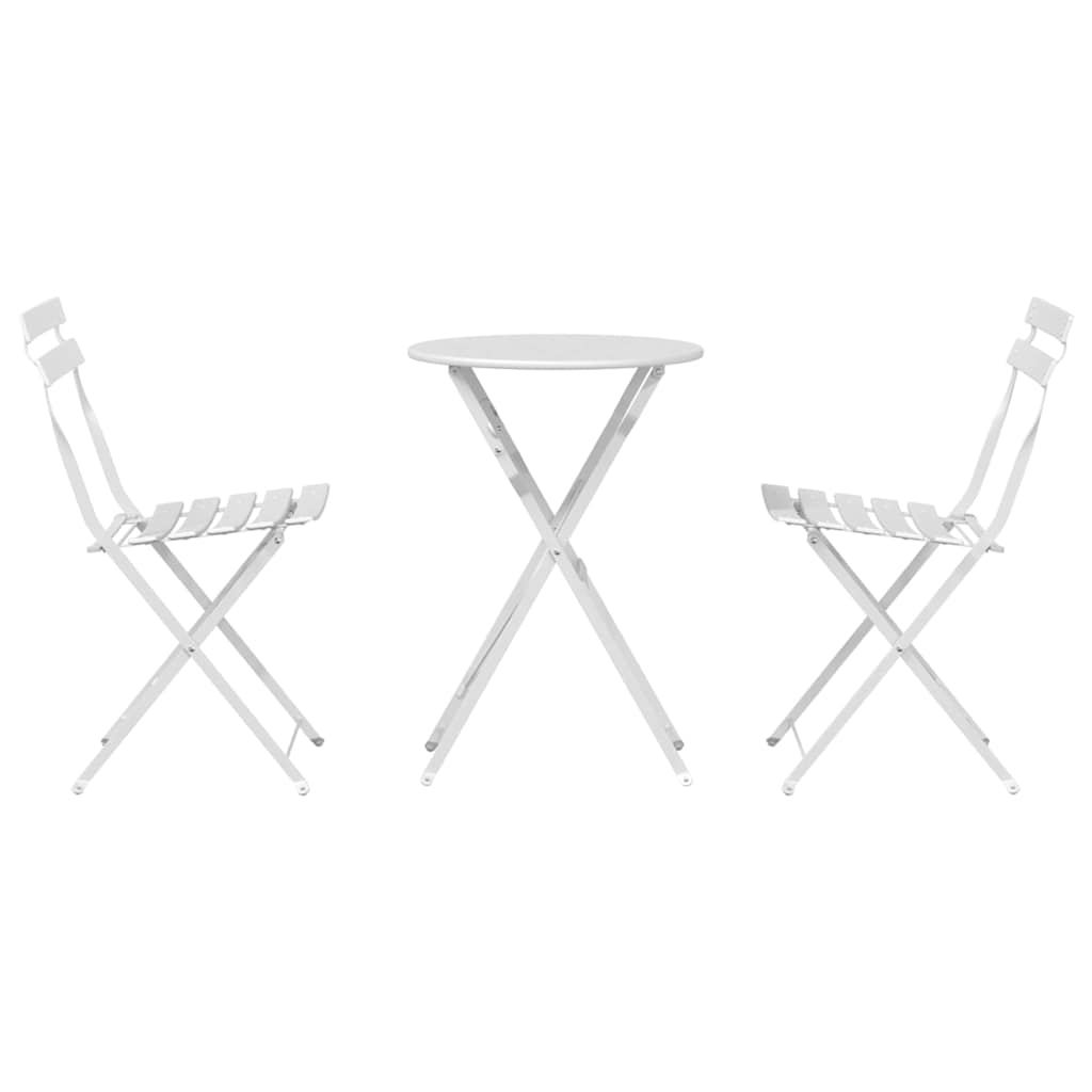 Ensemble bistro pliant 3 pcs Blanc Acier - XIOS