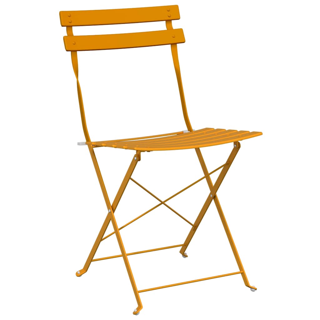Ensemble bistro pliant 3 pcs Moutarde Acier - XIOS