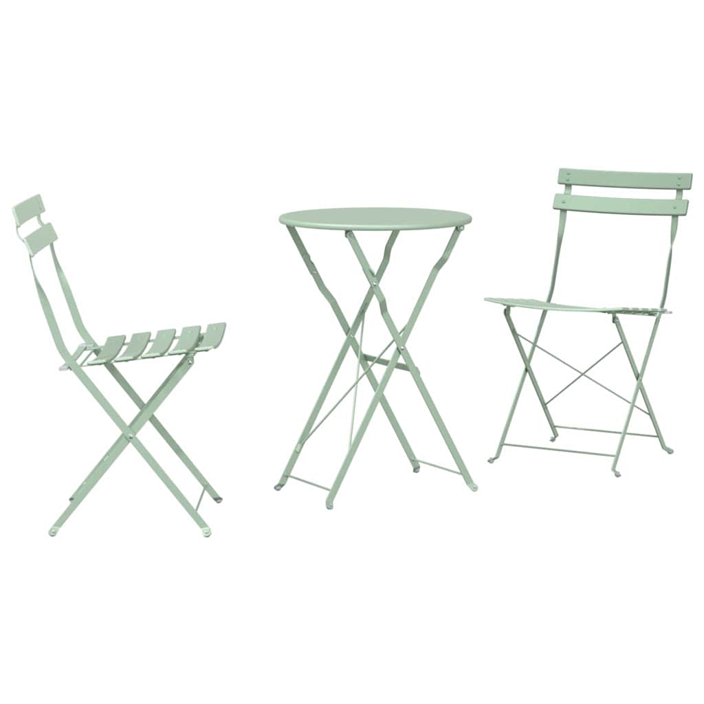 Ensemble bistro pliant 3 pcs Écume de mer Acier - XIOS