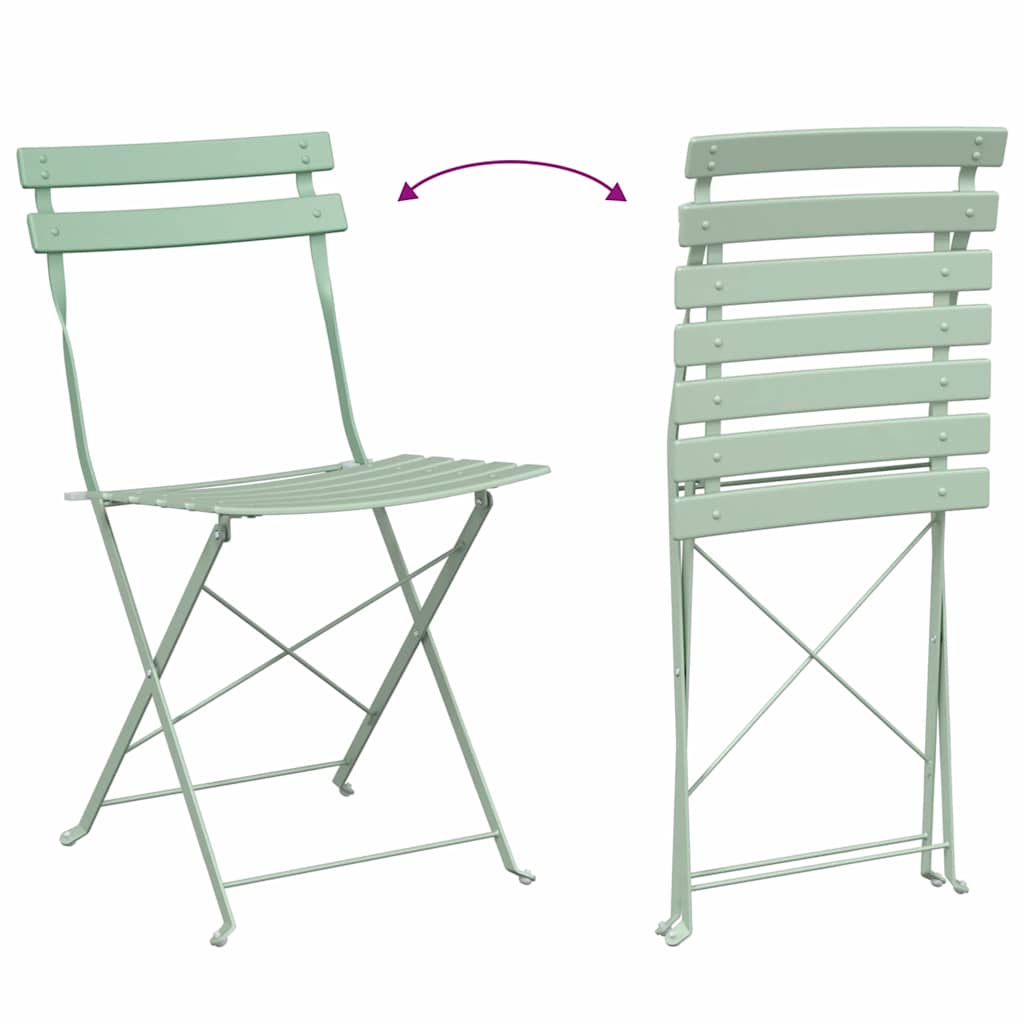 Ensemble bistro pliant 3 pcs Écume de mer Acier - XIOS