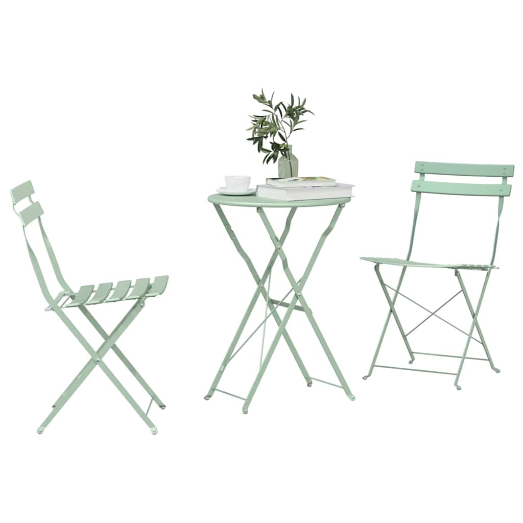 Ensemble bistro pliant 3 pcs Écume de mer Acier - XIOS