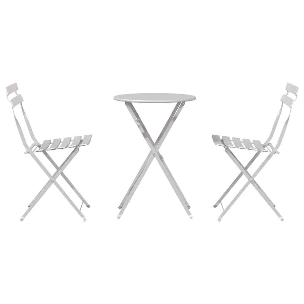 Ensemble bistro pliant 3 pcs Beige Acier - XIOS
