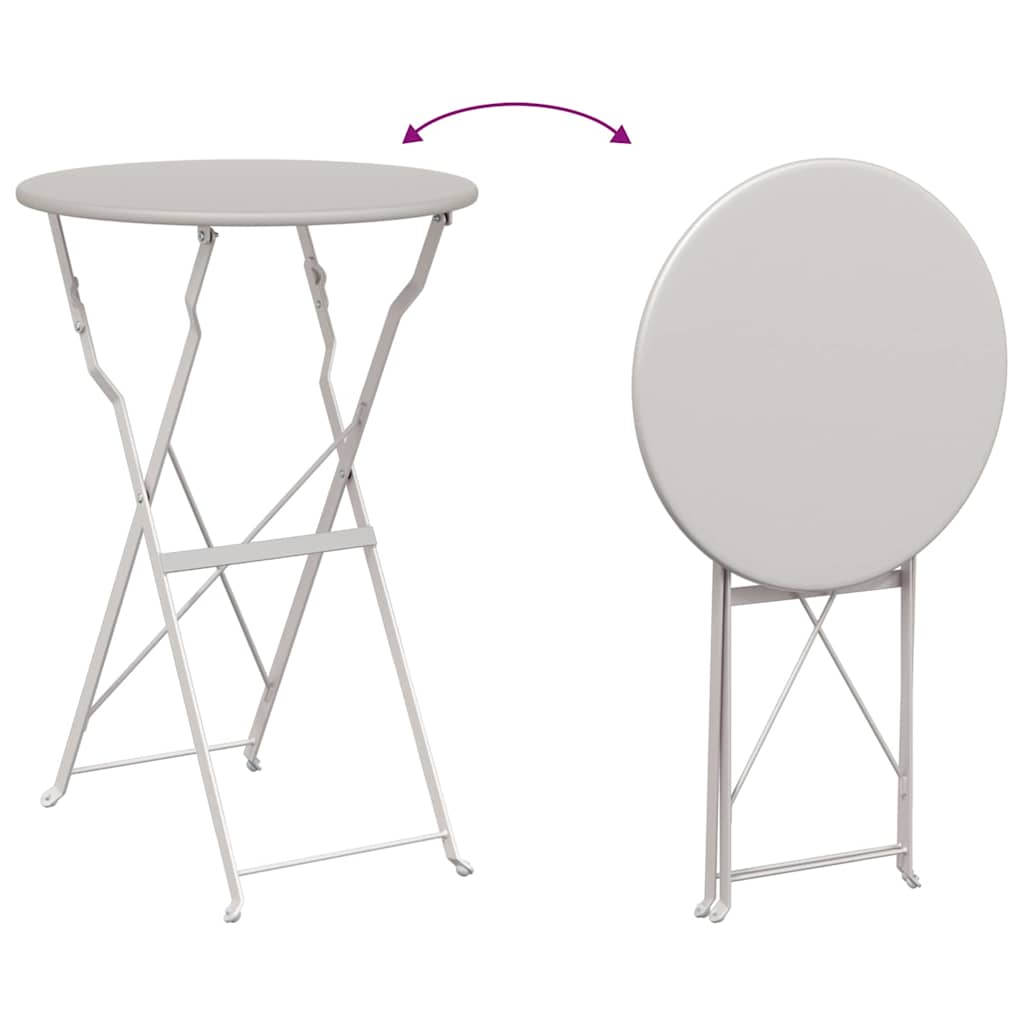 Ensemble bistro pliant 3 pcs Beige Acier - XIOS