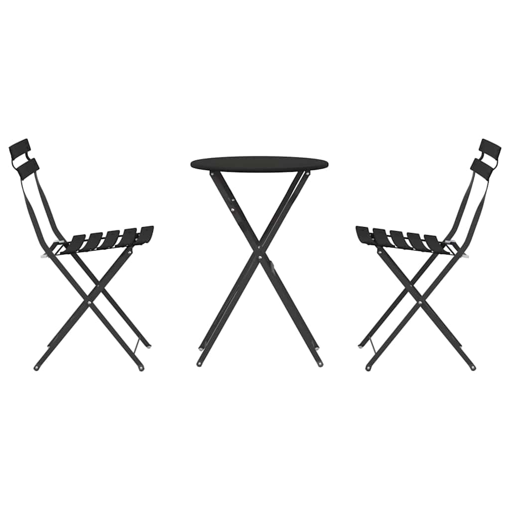 Ensemble bistro pliant 3 pcs Anthracite Acier - XIOS