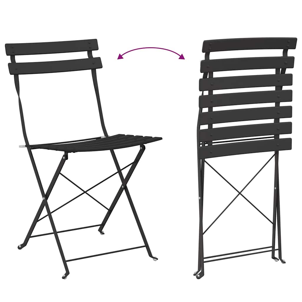 Ensemble bistro pliant 3 pcs Anthracite Acier - XIOS