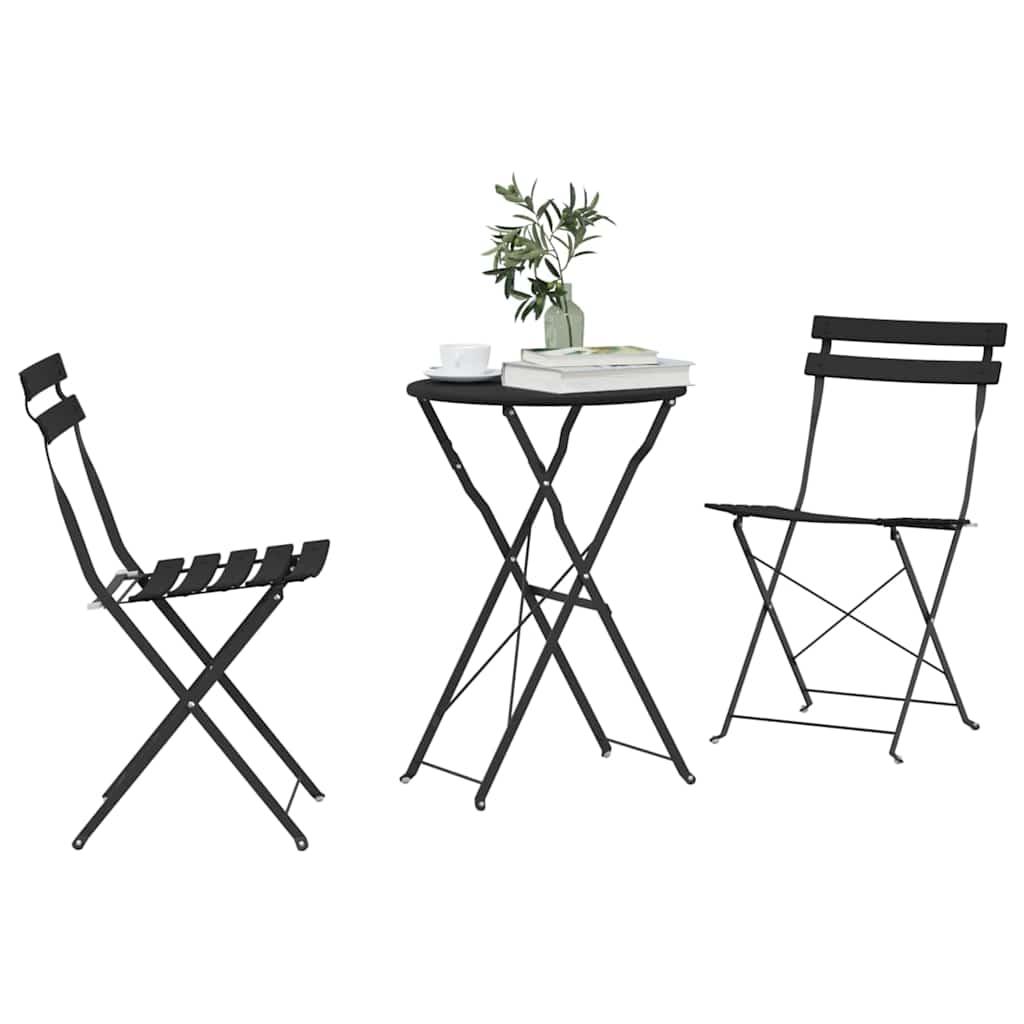 Ensemble bistro pliant 3 pcs Anthracite Acier - XIOS