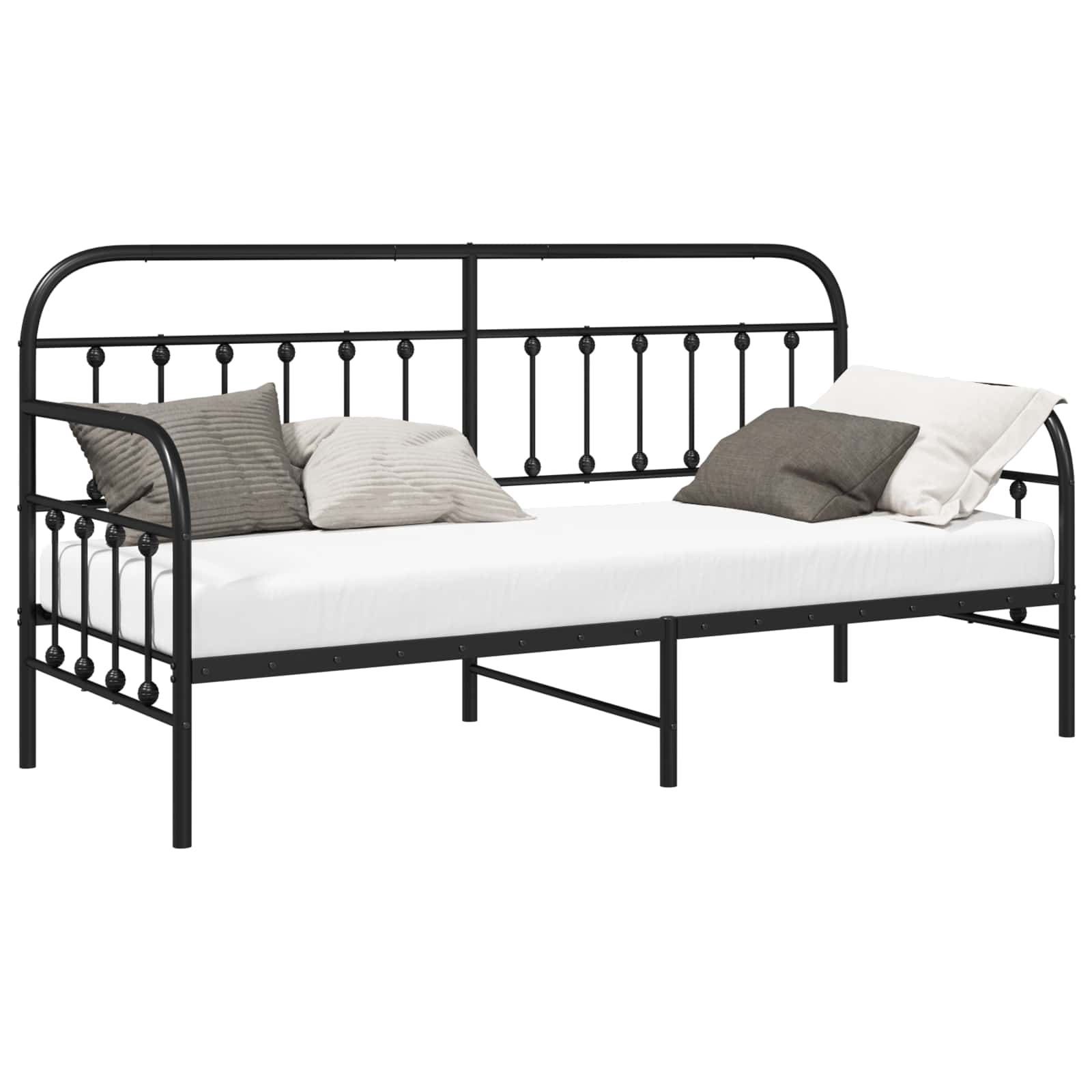 Cadre de lit de jour Noir 75 x 190 cm Acier enduit de poudre - XIOS