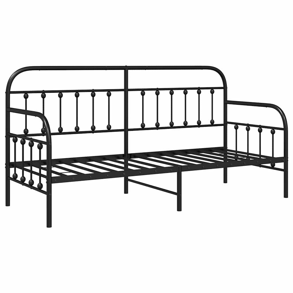 Cadre de lit de jour Noir 75 x 190 cm Acier enduit de poudre - XIOS