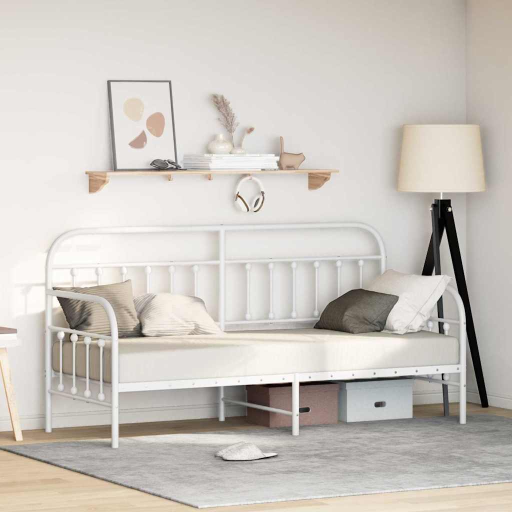 Cadre de lit de jour Blanc 75 x 190 cm Acier enduit de poudre - XIOS