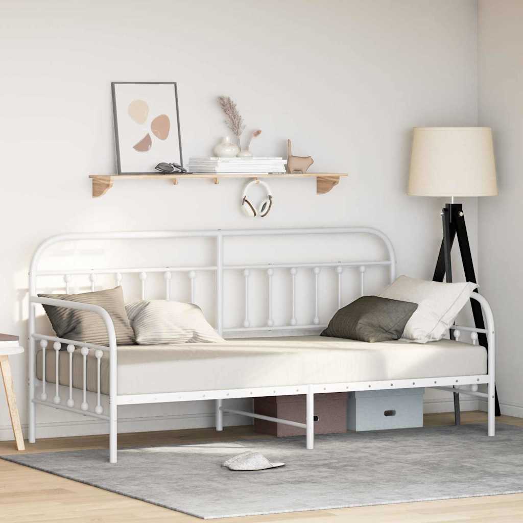 Cadre de lit de jour Blanc 100 x 200 cm Acier enduit de poudre - XIOS