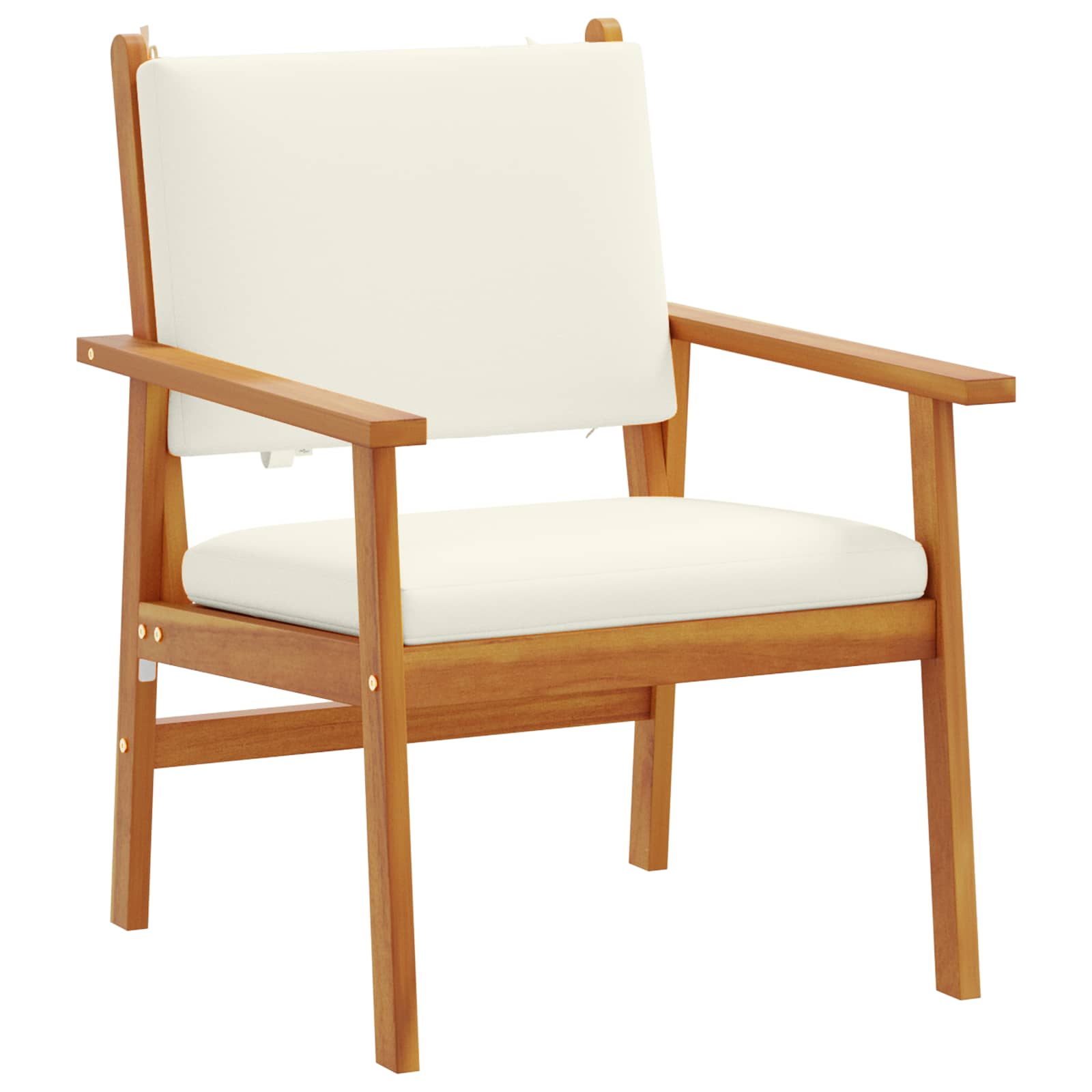 Chaise de jardin 2 pcs Blanc crème Bois d'Acacia Massif - XIOS