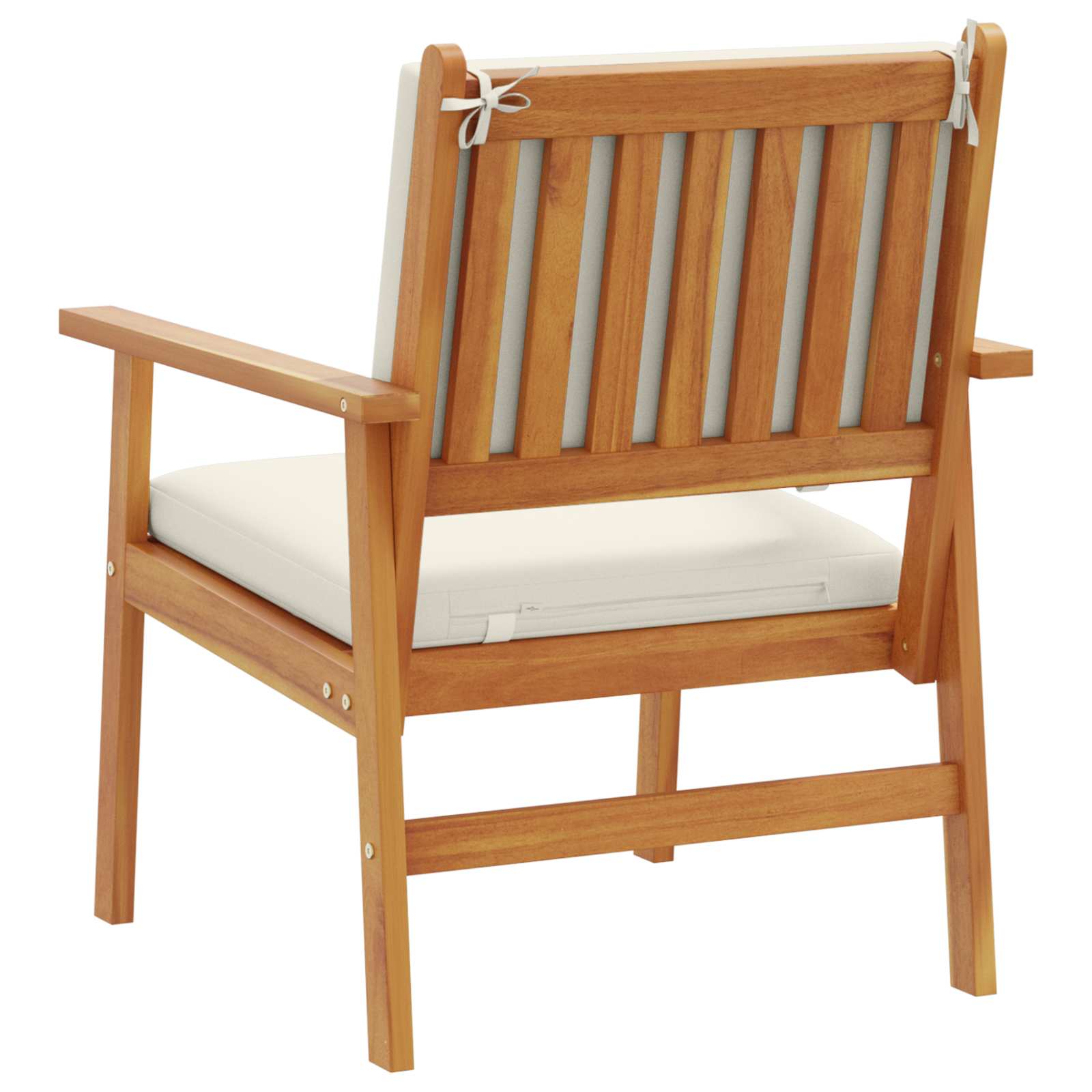 Chaise de jardin 2 pcs Blanc crème Bois d'Acacia Massif - XIOS