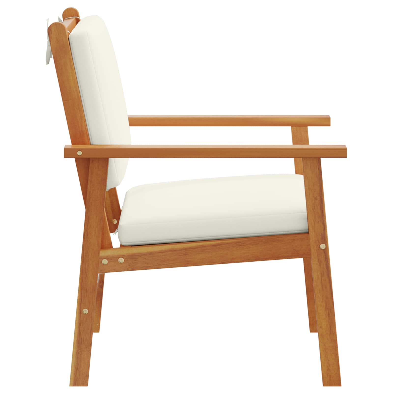 Chaise de jardin 2 pcs Blanc crème Bois d'Acacia Massif - XIOS