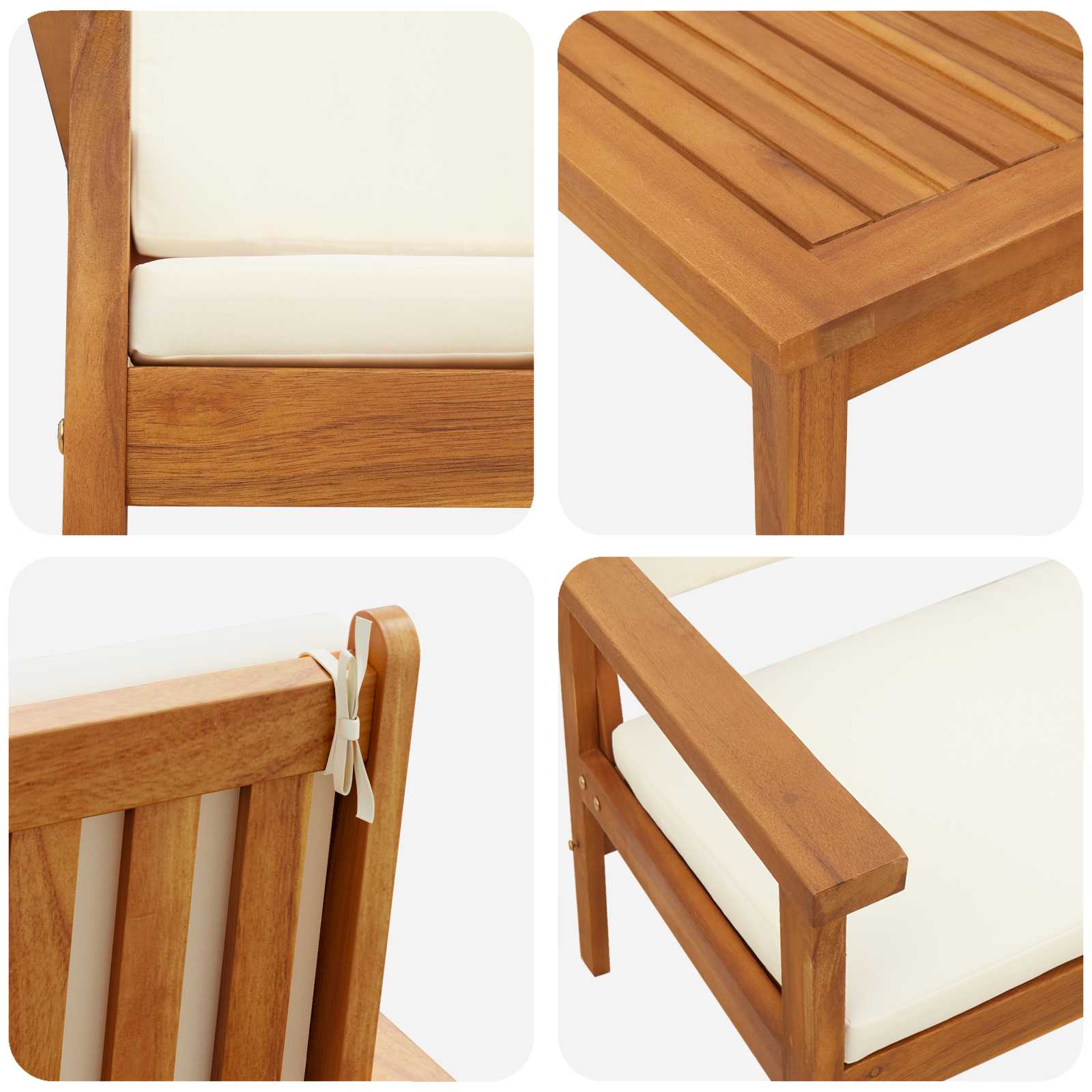 Ensemble de canapé de jardin avec coussin 2 pcs Blanc crème - XIOS