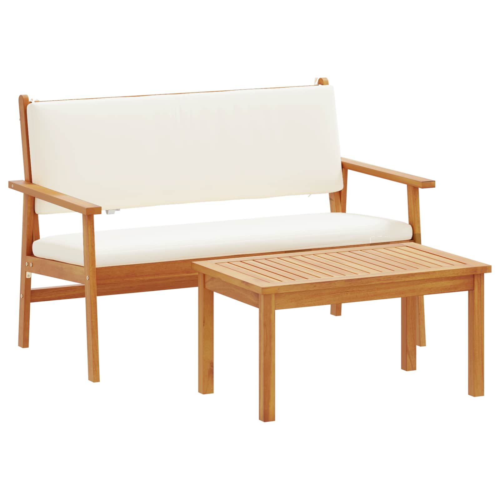 Ensemble de canapé de jardin avec coussin 2 pcs Blanc crème - XIOS