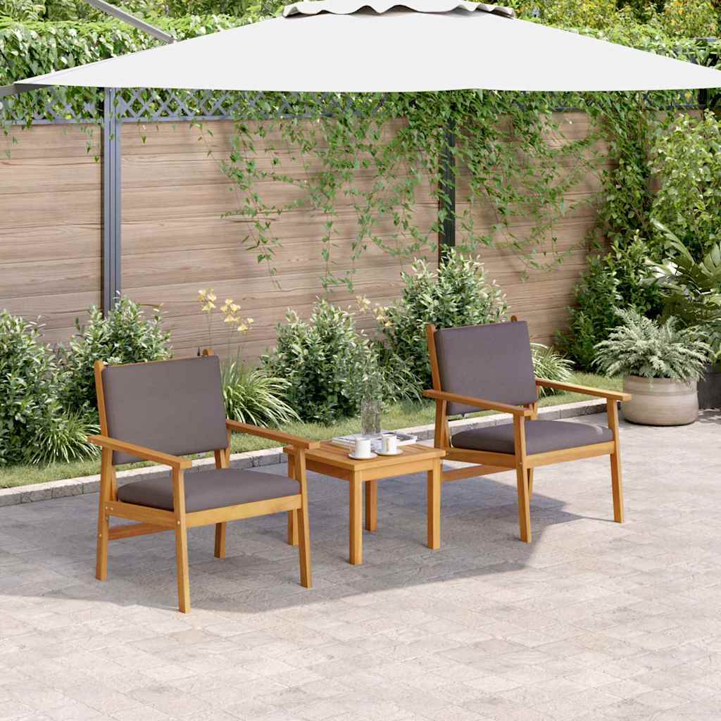 Chaise de jardin 2 pcs Anthracite Bois d'Acacia Massif - XIOS