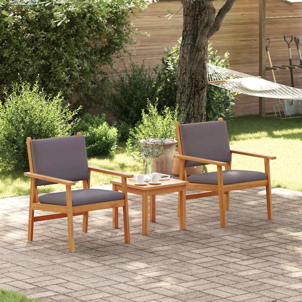 Chaise de jardin 2 pcs Anthracite Bois d'Acacia Massif - XIOS
