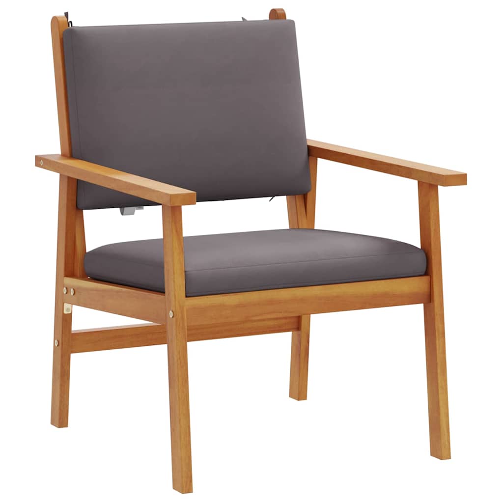 Chaise de jardin 2 pcs Anthracite Bois d'Acacia Massif - XIOS