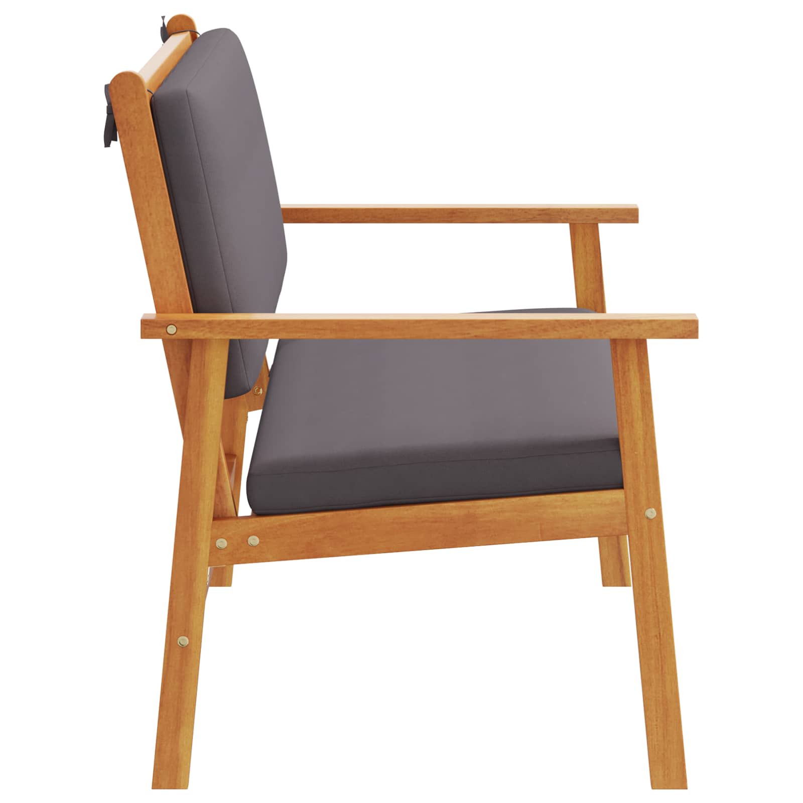 Banc de jardin avec coussin Anthracite Bois d'Acacia Massif - XIOS