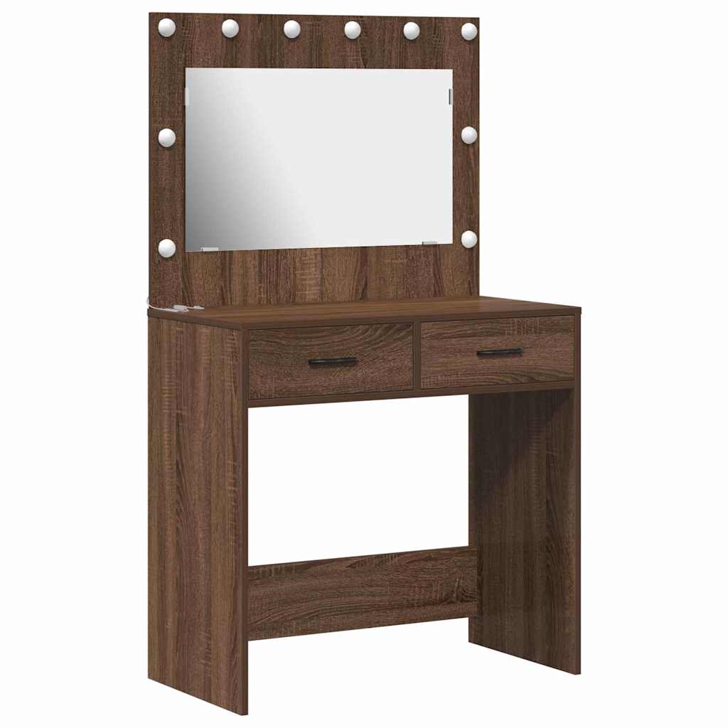 Coiffeuse Chêne marron 78.5 x 41 x 135 cm Bois d'ingénierie - XIOS