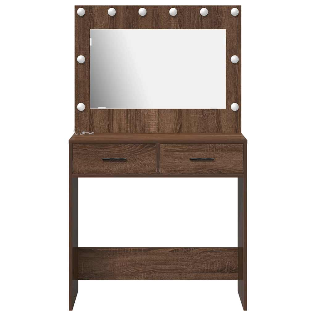 Coiffeuse Chêne marron 78.5 x 41 x 135 cm Bois d'ingénierie - XIOS