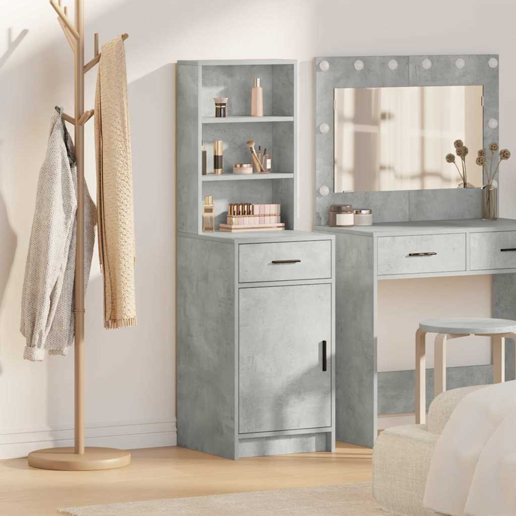 Haut Armoire Gris béton 40 x 40,5 x 135 cm Bois d'ingénierie - XIOS
