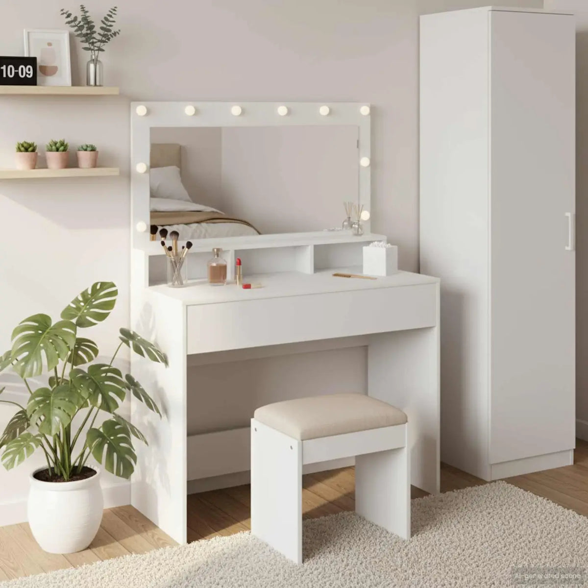 Table de Toilette Blanc 100 x 41 x 135 cm Bois d’ingénierie - XIOS