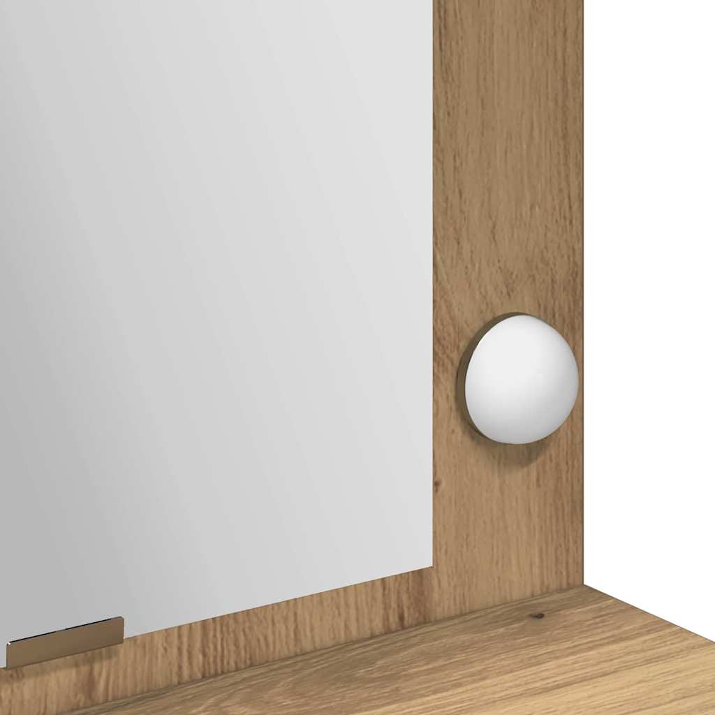 Table de Toilette avec miroir Chêne artisanal 100 x 41 x 135 cm - XIOS