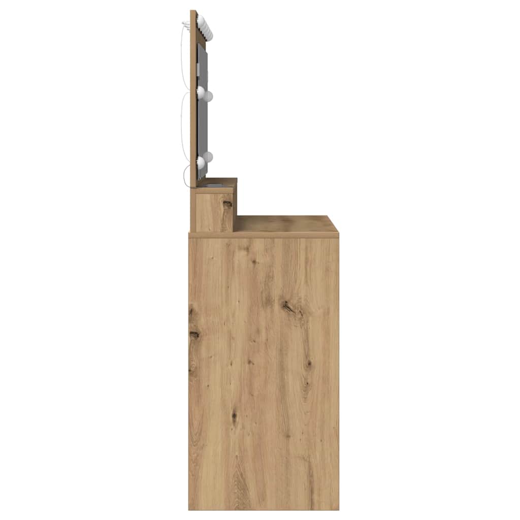 Table de Toilette avec miroir Chêne artisanal 100 x 41 x 135 cm - XIOS