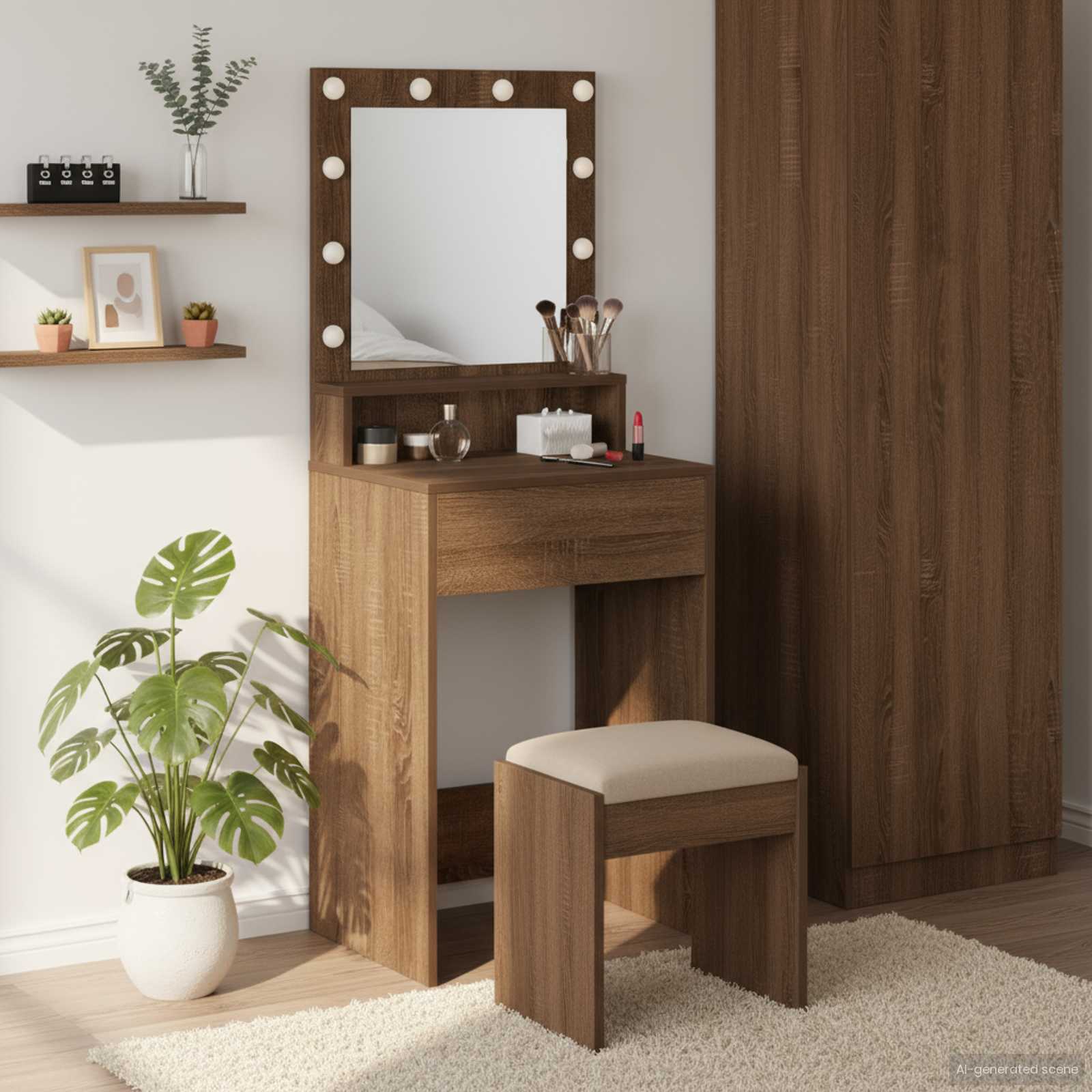 Coiffeuse Chêne brun 50 x 41 x 135 cm Bois d'ingénierie - XIOS