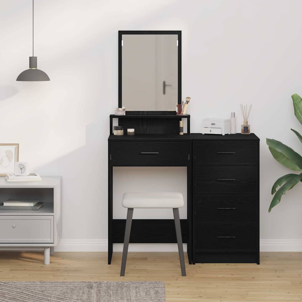 Coiffeuse Chêne noir 50 x 41 x 140 cm Bois d'ingénierie - XIOS