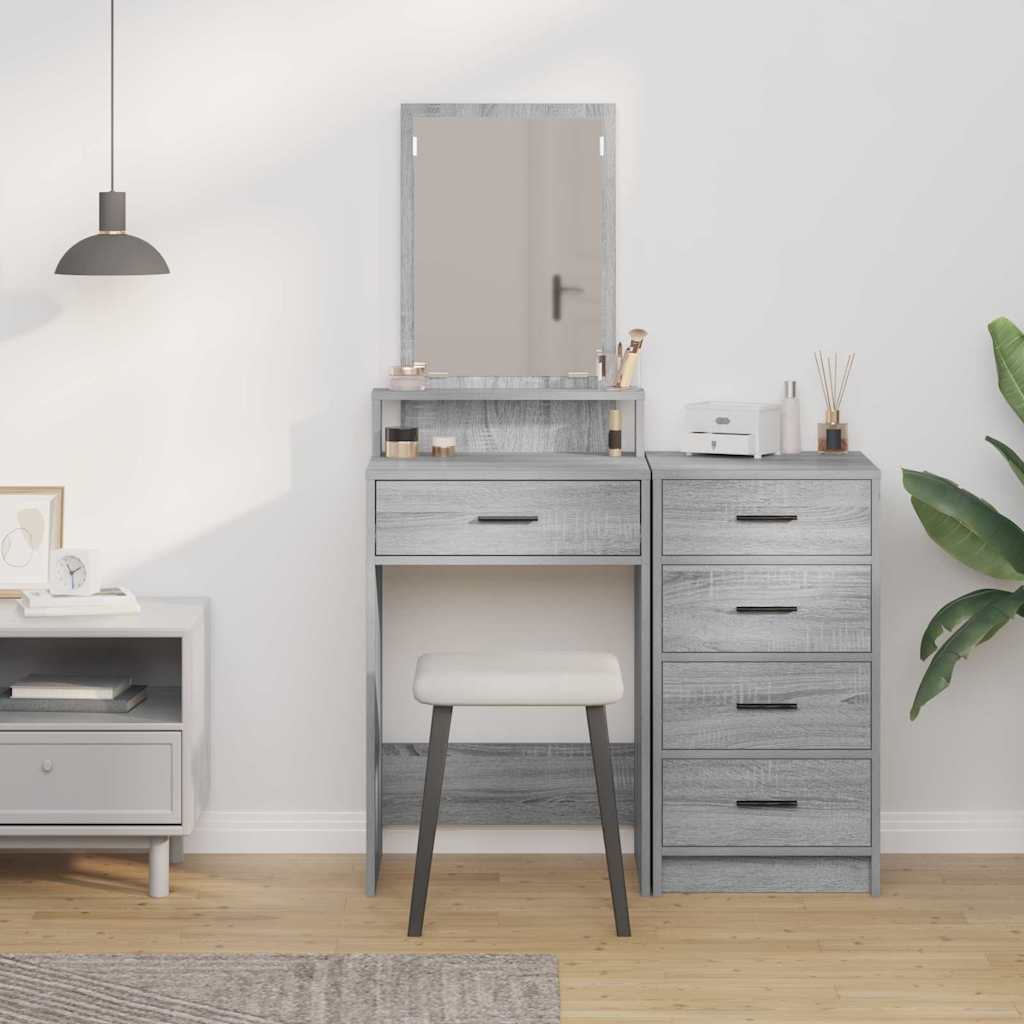 Coiffeuse Sonoma gris 50 x 41 x 140 cm Bois d'ingénierie - XIOS