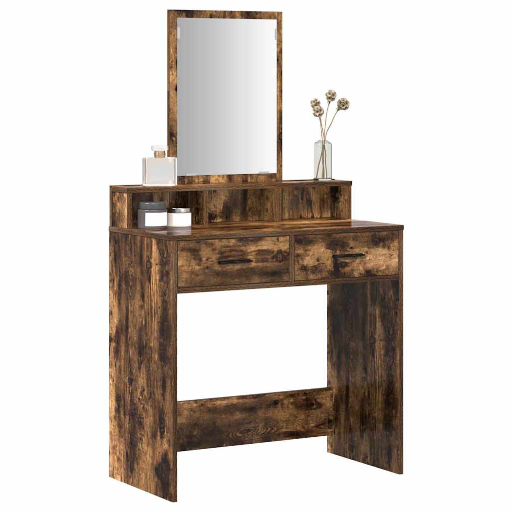 Coiffeuse Chêne fumé 79 x 41 x 140 cm Bois d'ingénierie - XIOS