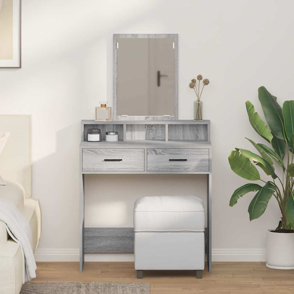 Coiffeuse Gris Sonoma 79 x 41 x 140 cm Bois d'ingénierie - XIOS