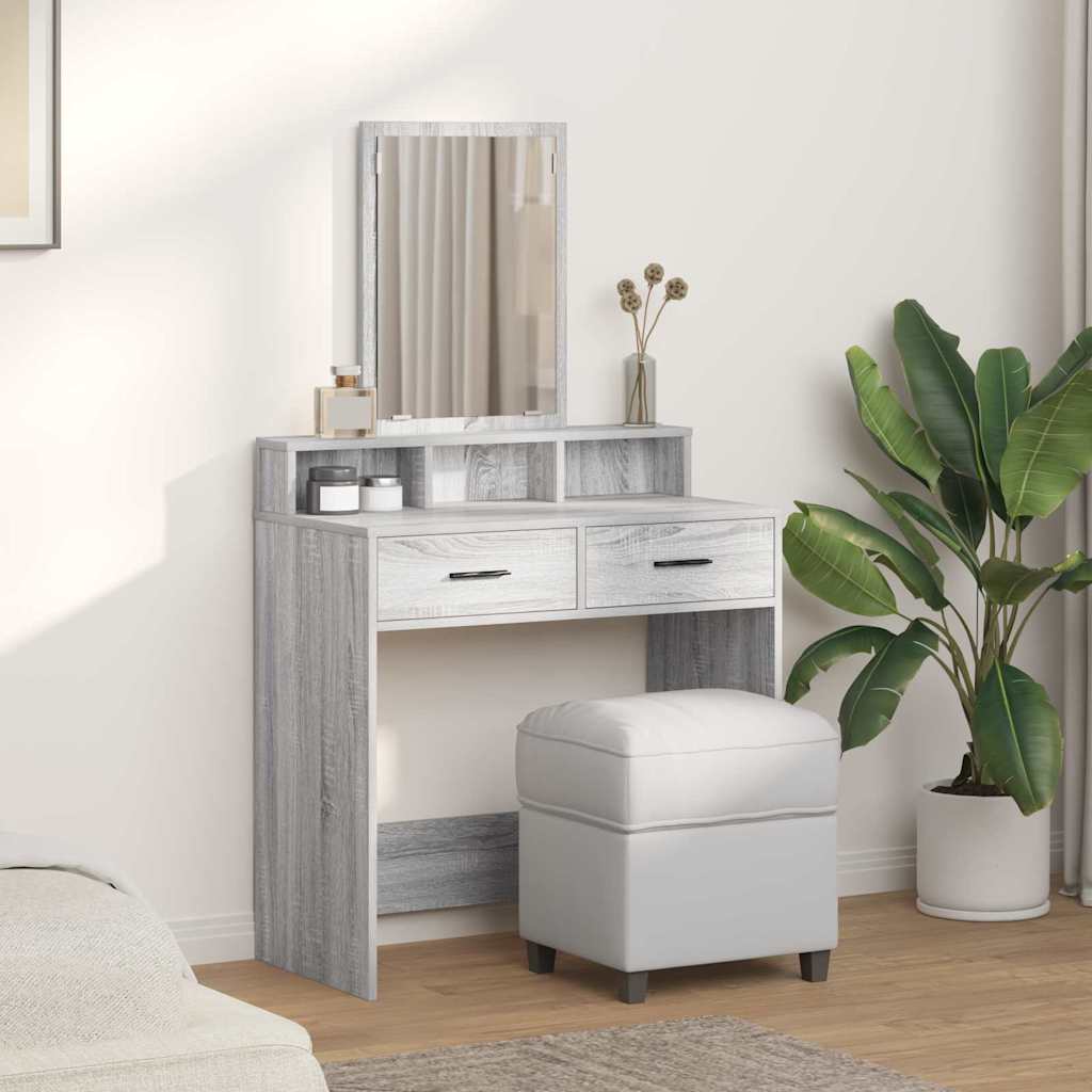 Coiffeuse Gris Sonoma 79 x 41 x 140 cm Bois d'ingénierie - XIOS